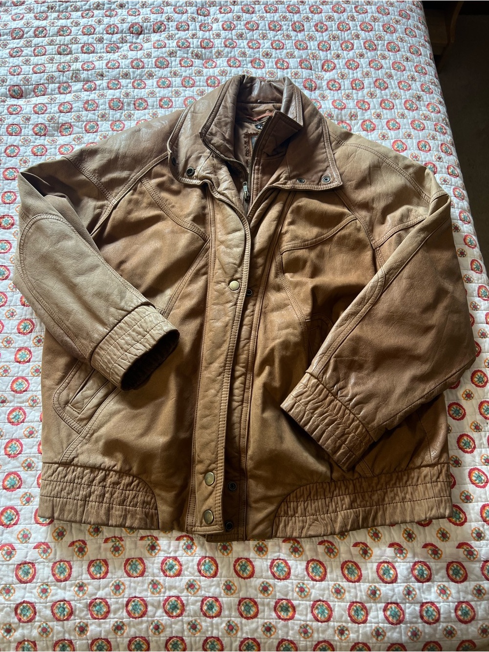 Vintage 90s Brown 100% Leather Jacket Wilsons size large